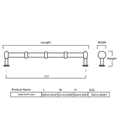 Plank Hardware PEYTON Traditional D Bar Pull - Polished Nickel