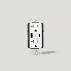 Plank Hardware Power Outlet with USB A/C 20A - White