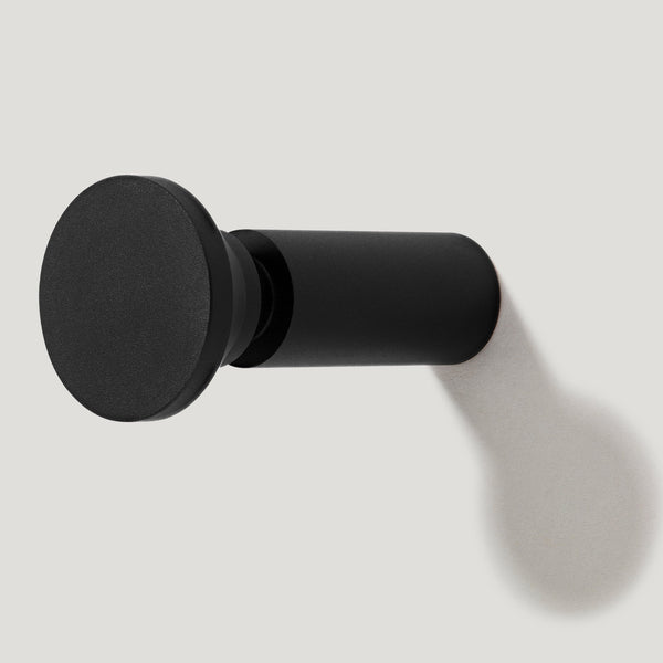 Matte Black Circular Coat Hook  Modern Black Wall Hooks – Plank Hardware