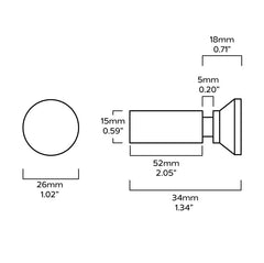 Plank Hardware PULLMAN Circular Wall Hook - Brass