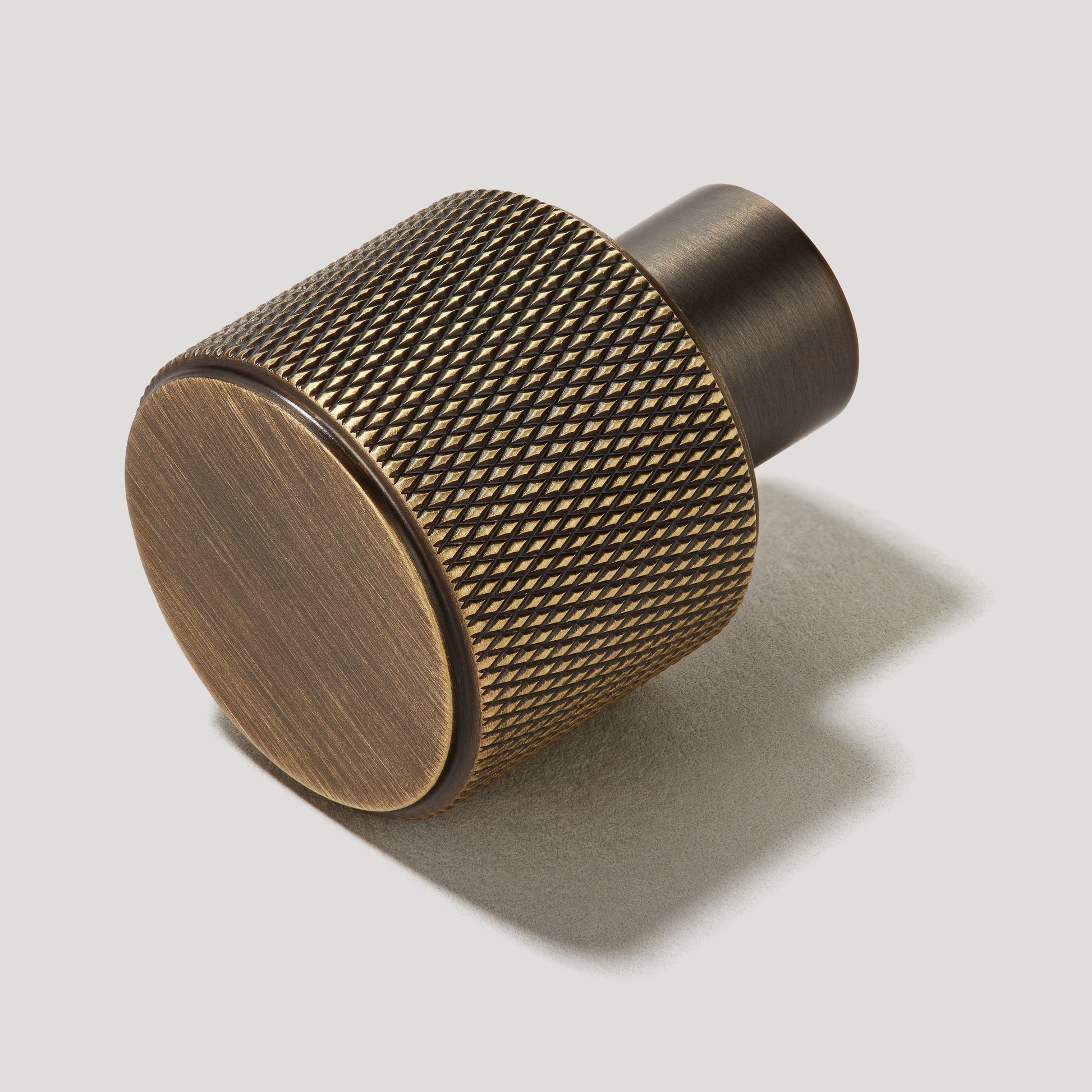 Revill Knurled Cabinet Knob - Antique Brass