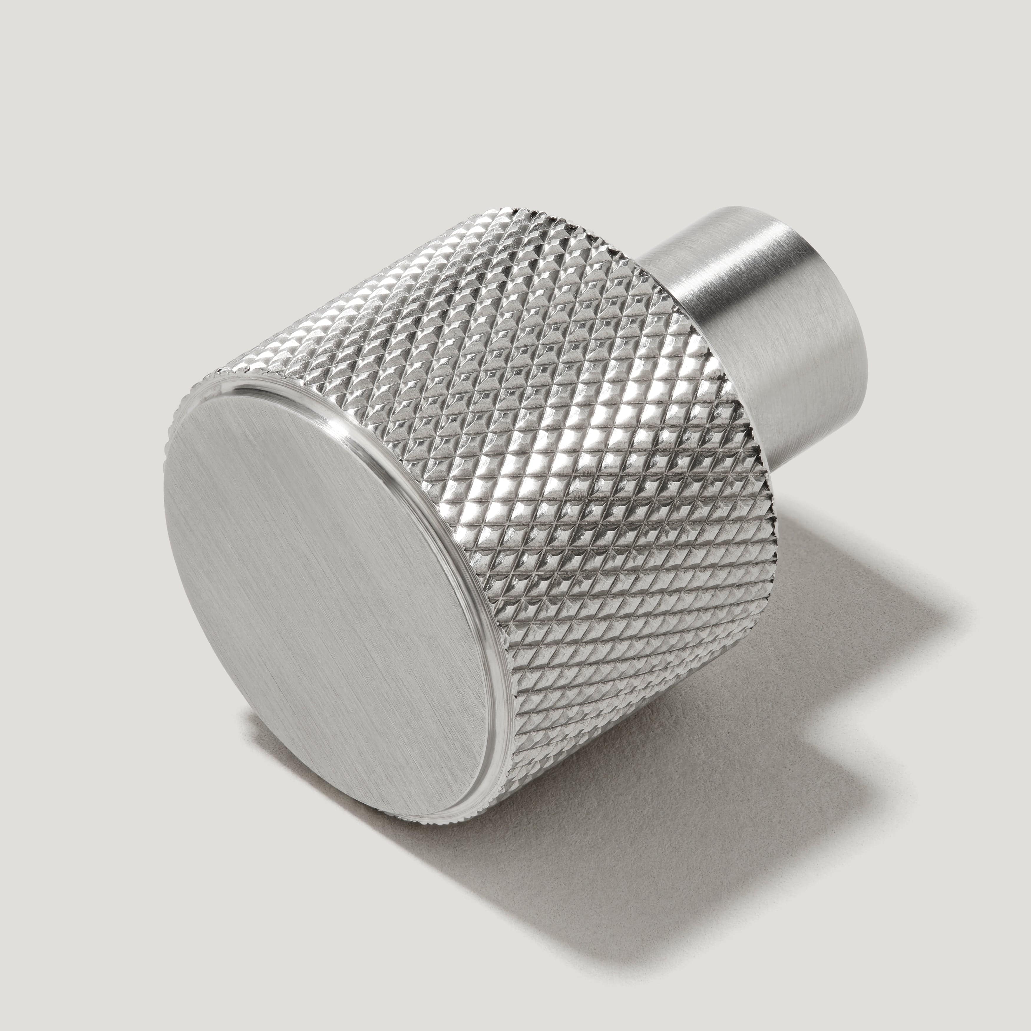 Plank Hardware revill knurled button cabinet knob stainless steel 42300540748055