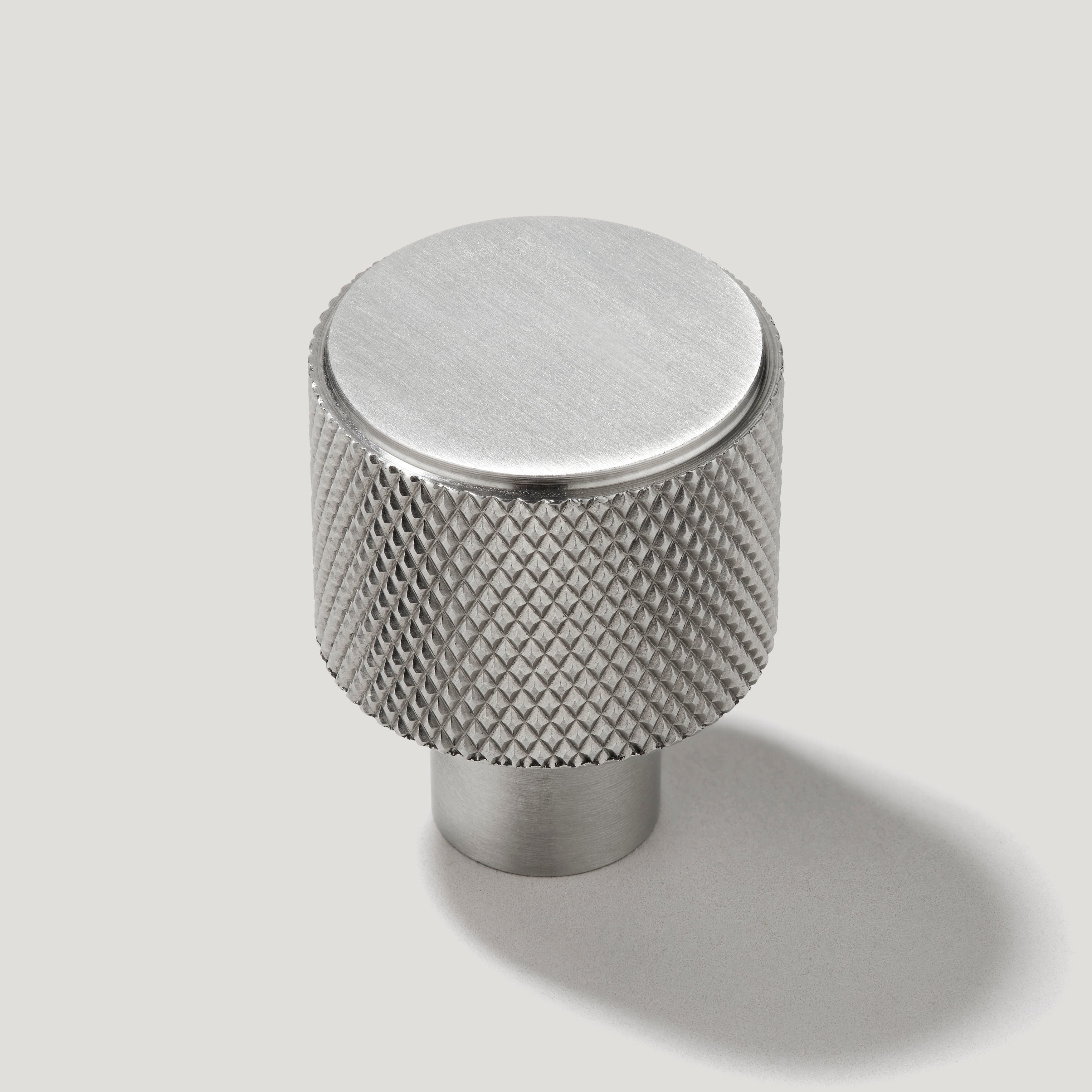 Plank Hardware REVILL Knurled Button Cabinet Knob - Stainless Steel