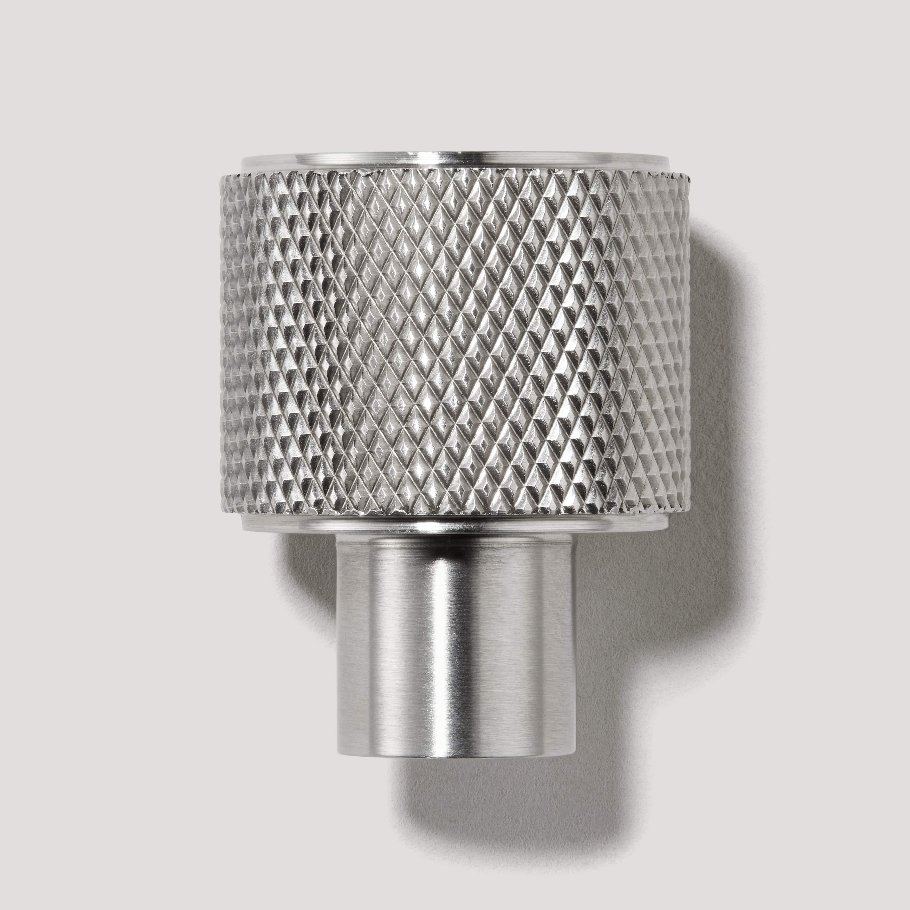 Plank Hardware REVILL Knurled Button Cabinet Knob - Stainless Steel