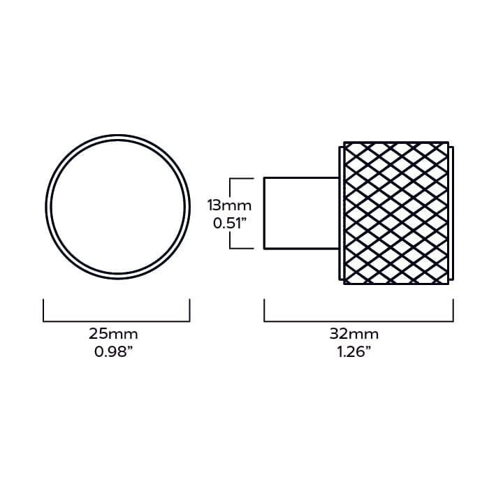 Plank Hardware REVILL Knurled Button Wall Hook - Brass