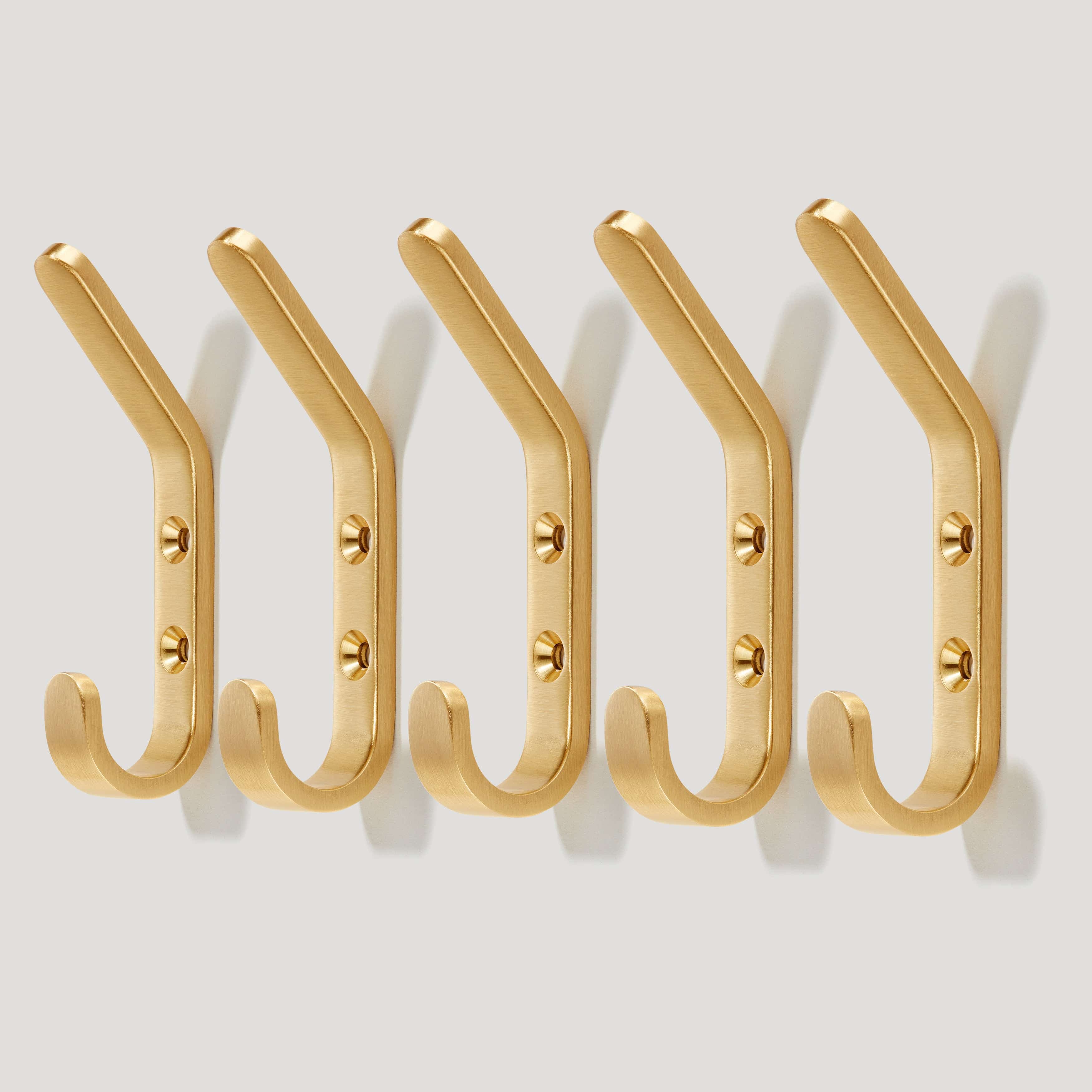 Brass J Wall Hook  Modern Brass Coat Hooks – Plank Hardware