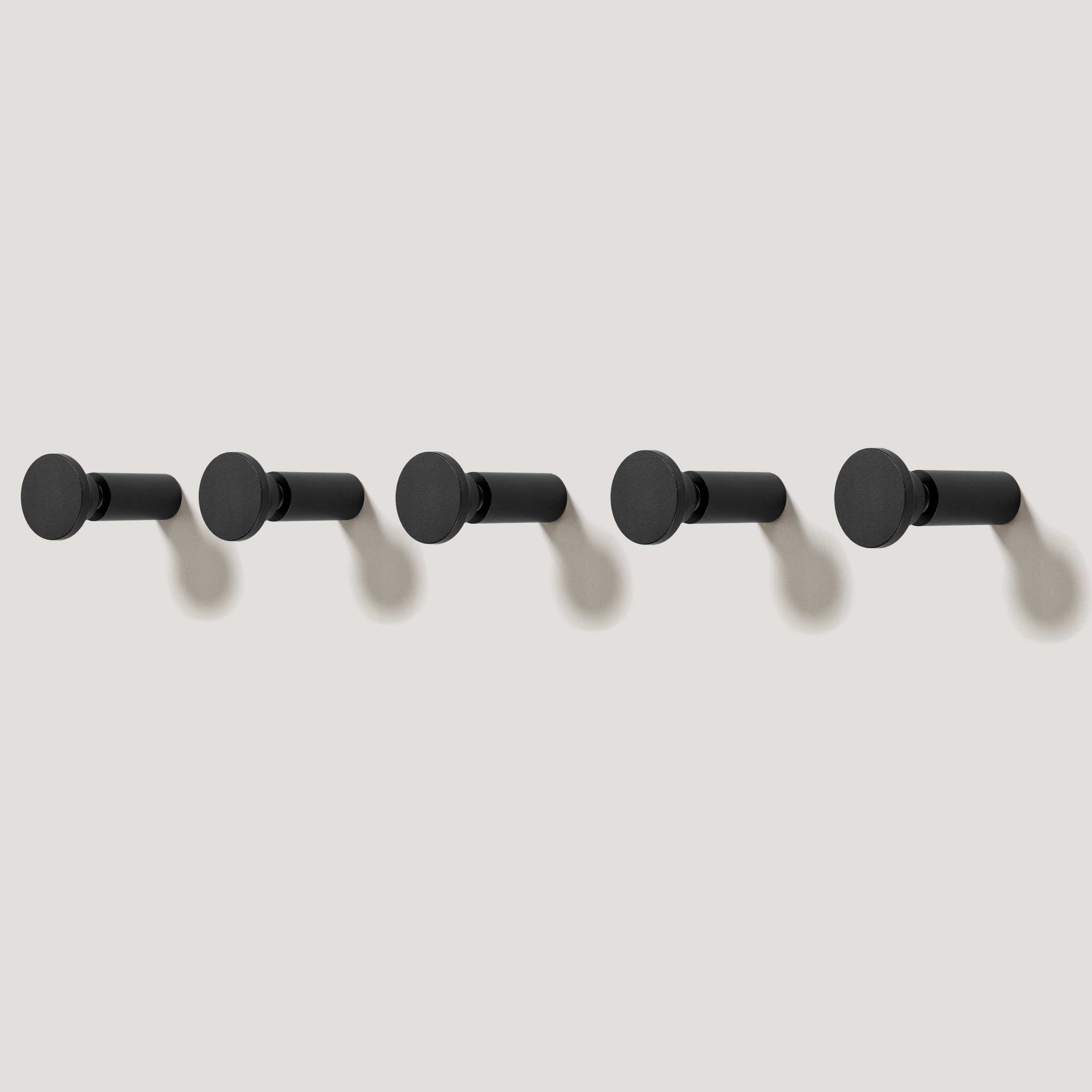 Matte Black Circular Coat Hook  Modern Black Wall Hooks – Plank Hardware