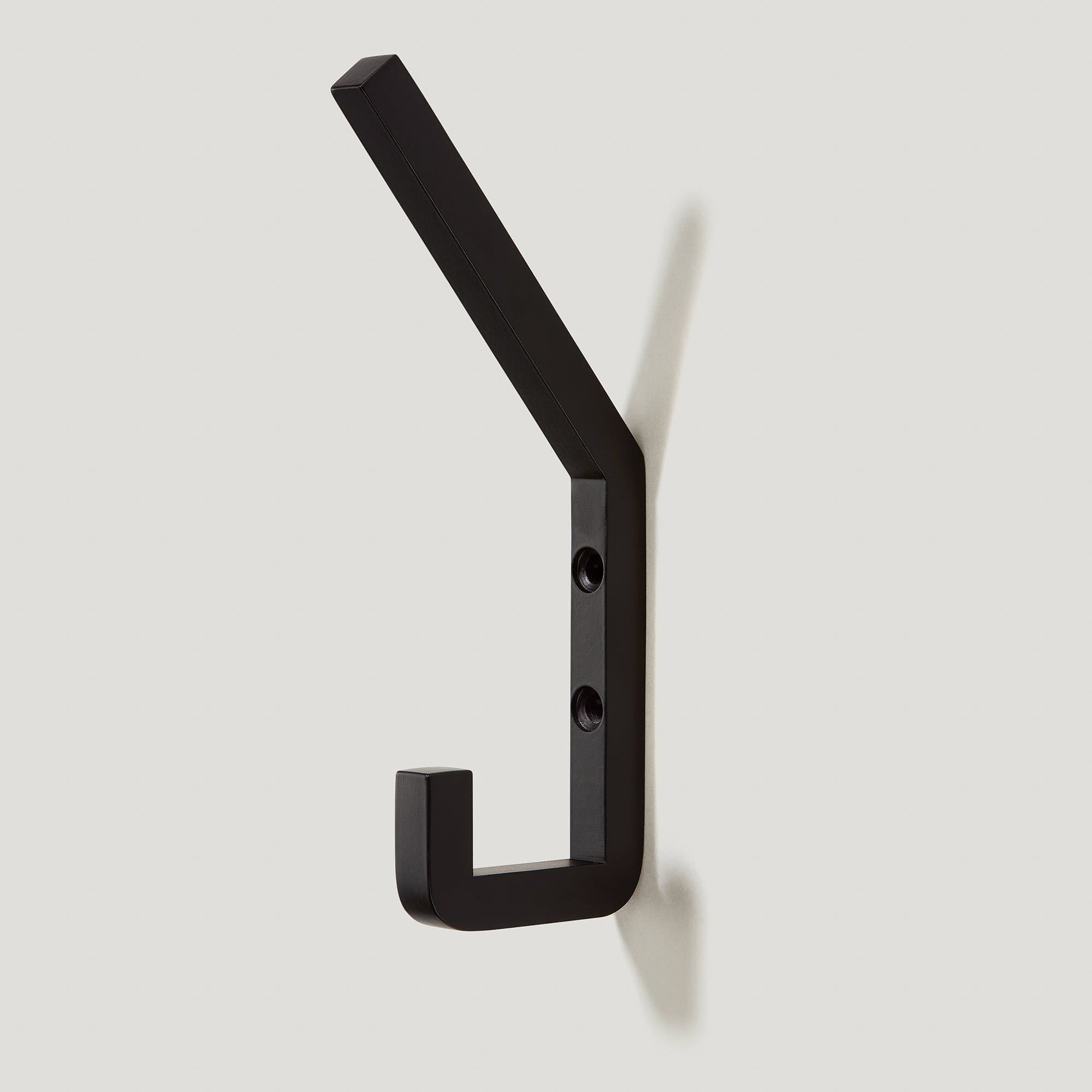 Matte Black Angular Wall Hook  Black Coat Hooks – Plank Hardware