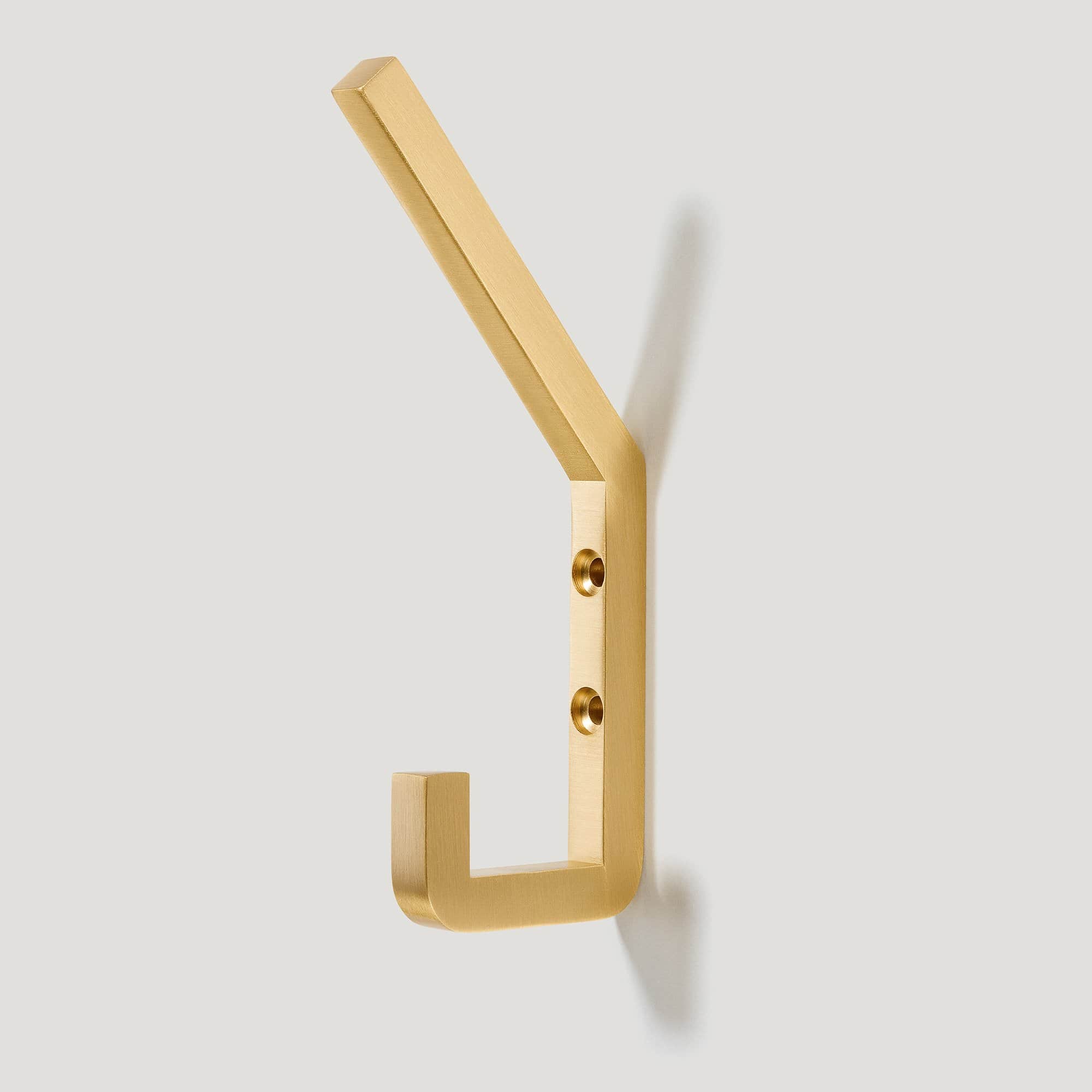 Plank Hardware Single Hook LEVI Square Wall Hook - Brass