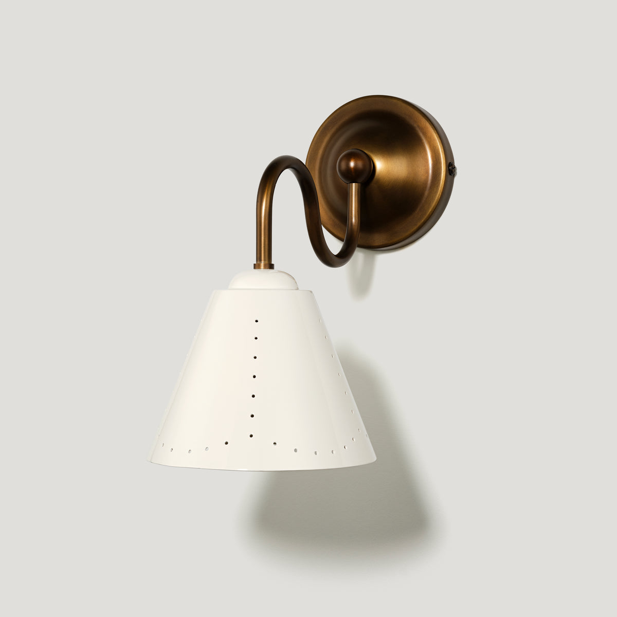 Plank Hardware STELLA Swivel Wall Light - Cream Enamel & Antique Brass