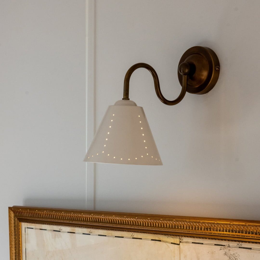 Plank Hardware STELLA Swivel Wall Light - Cream Enamel & Antique Brass