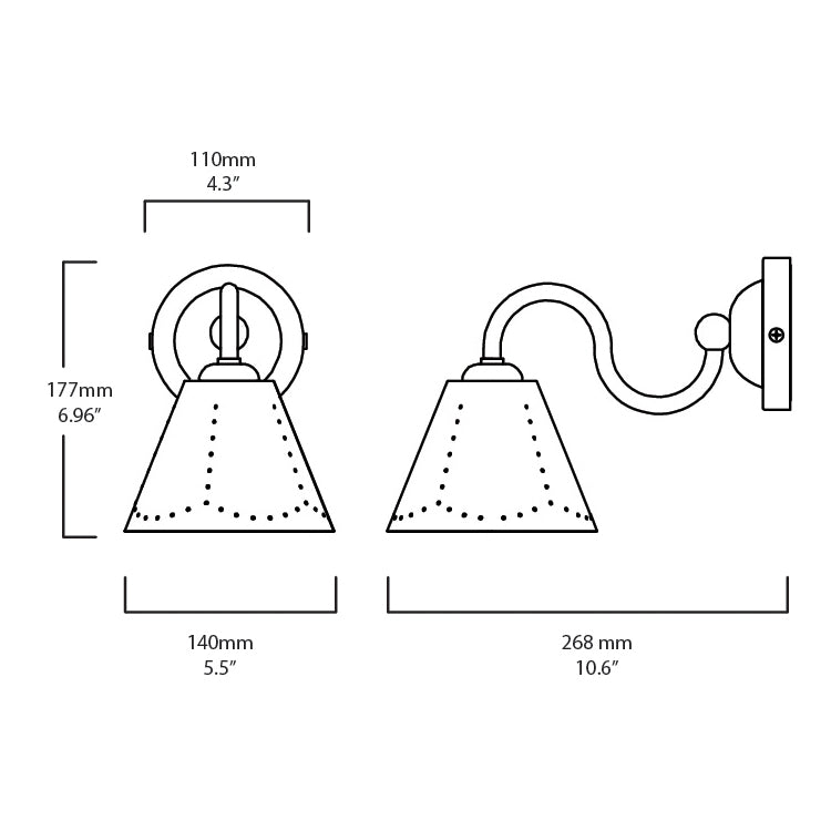 Plank Hardware STELLA Swivel Wall Light - Polished Chrome & Brass