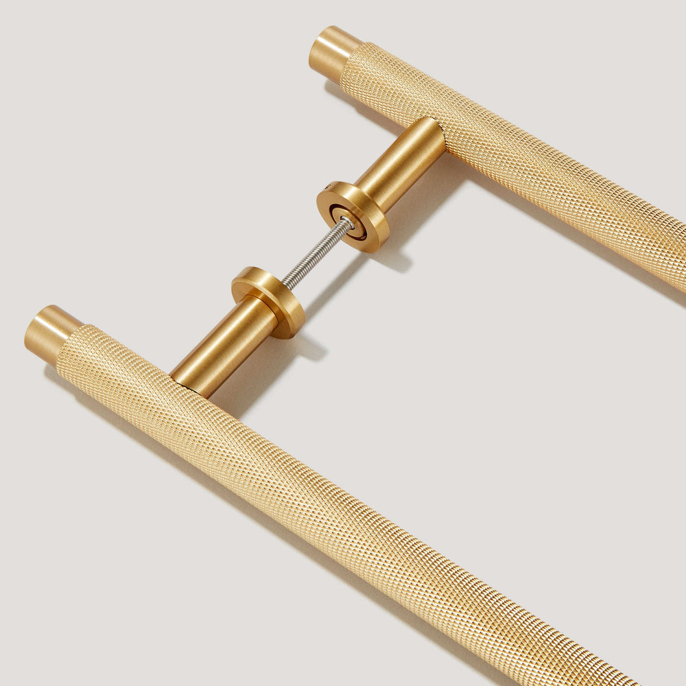 Arles Knurled Brass Cabinet Pull - Polished Brass