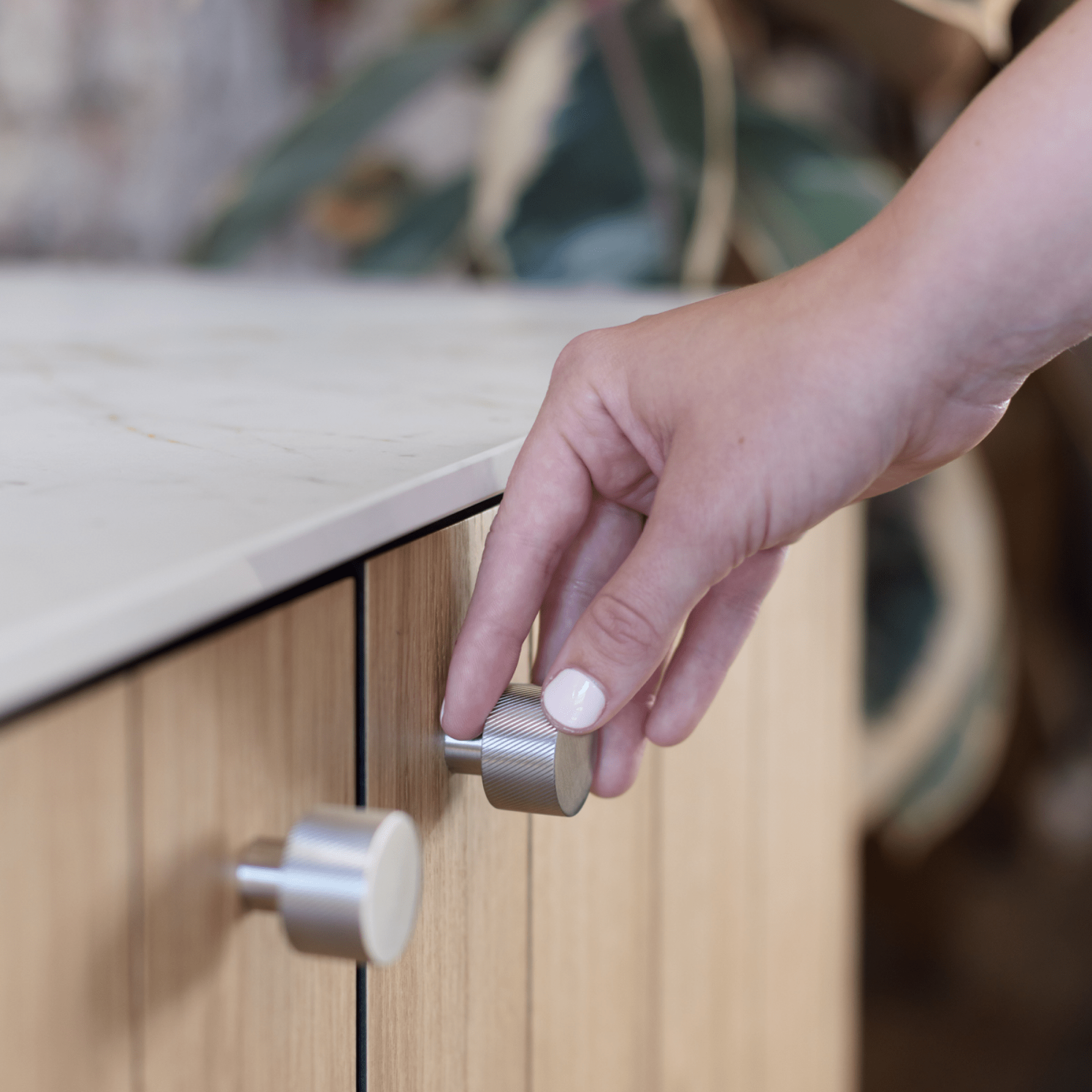 Plank Hardware SWIFT Swirled Cabinet Knob - Stainless Steel