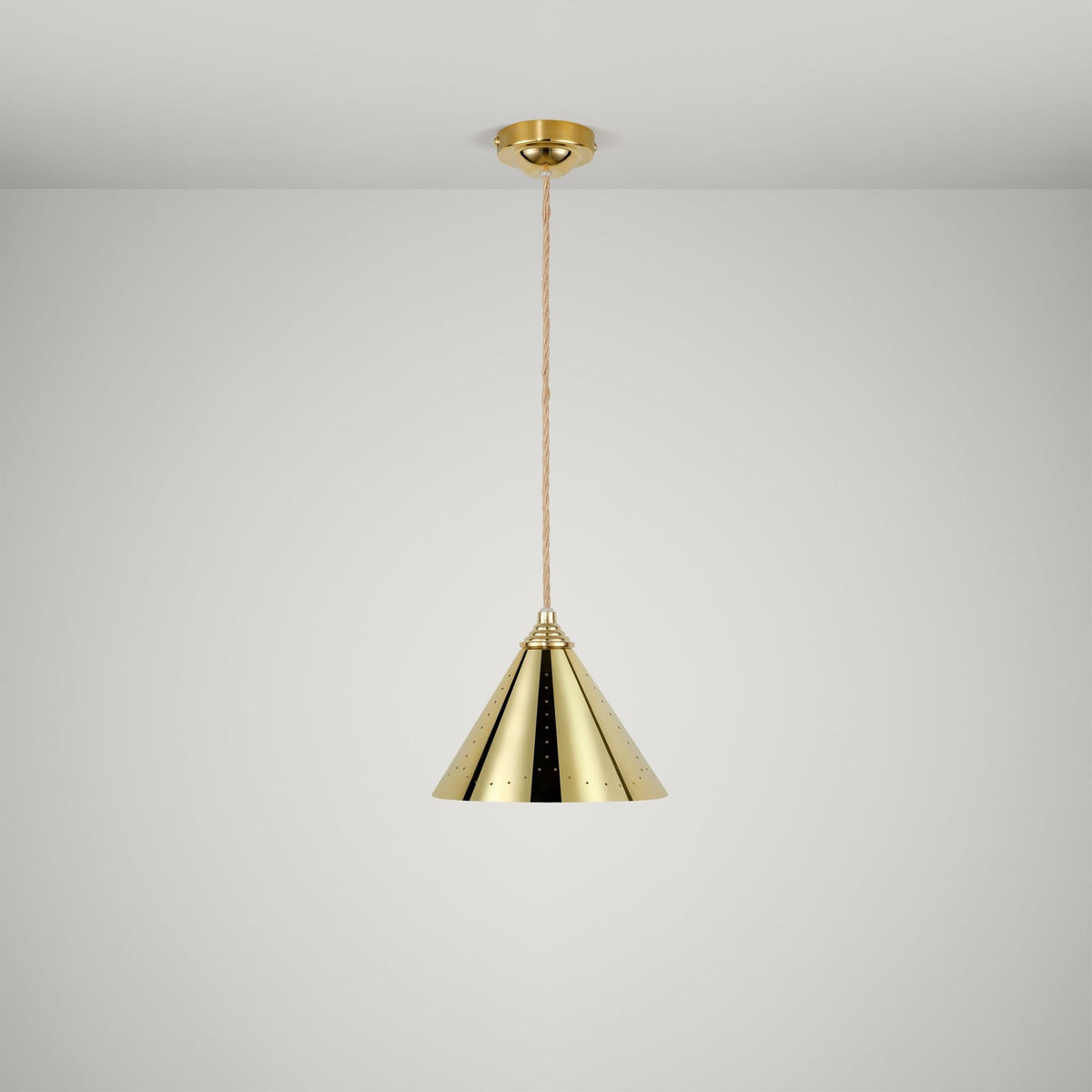 Plank Hardware VESPER Conical Pendant Light - Polished Brass