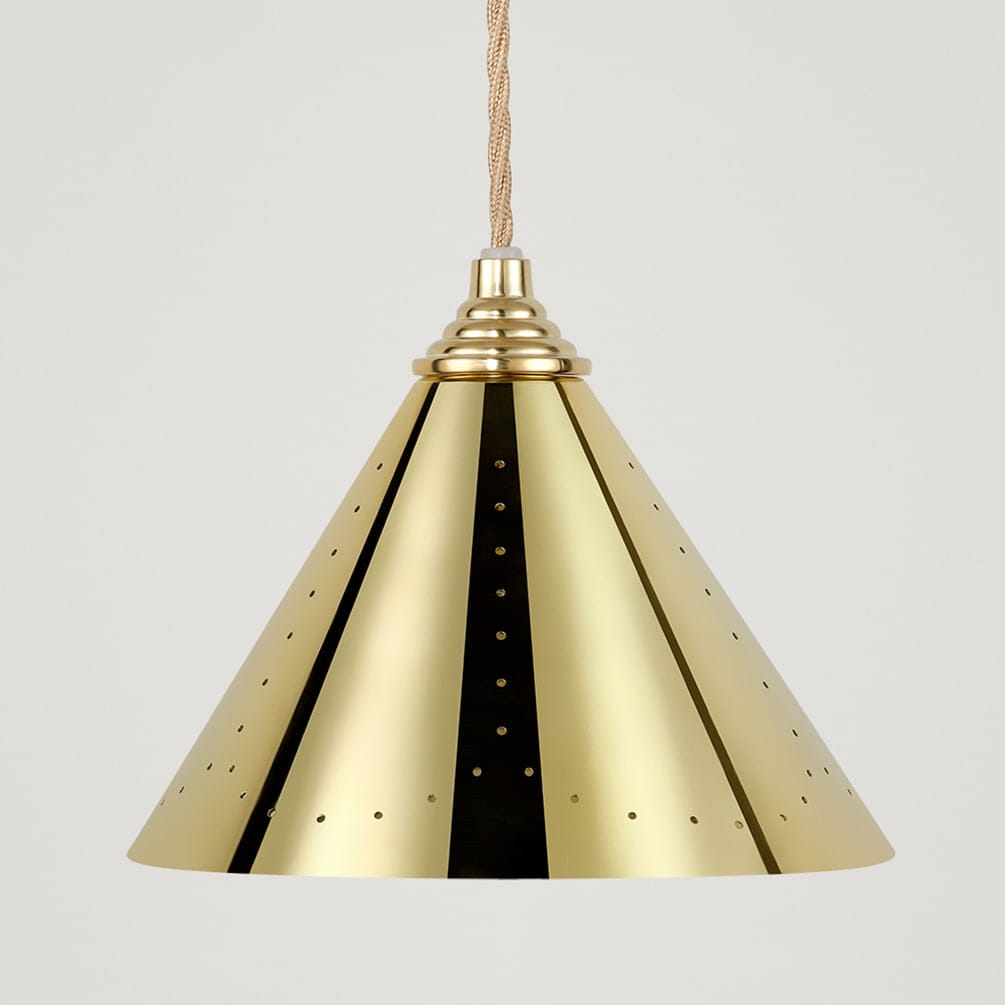 Plank Hardware VESPER Conical Pendant Light - Polished Brass