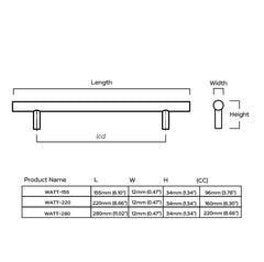 Plank Hardware WATT Pull - Brass