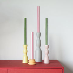 Plank Hardware YOD & CO Stripe Dinner Candle Set - Pink / Green